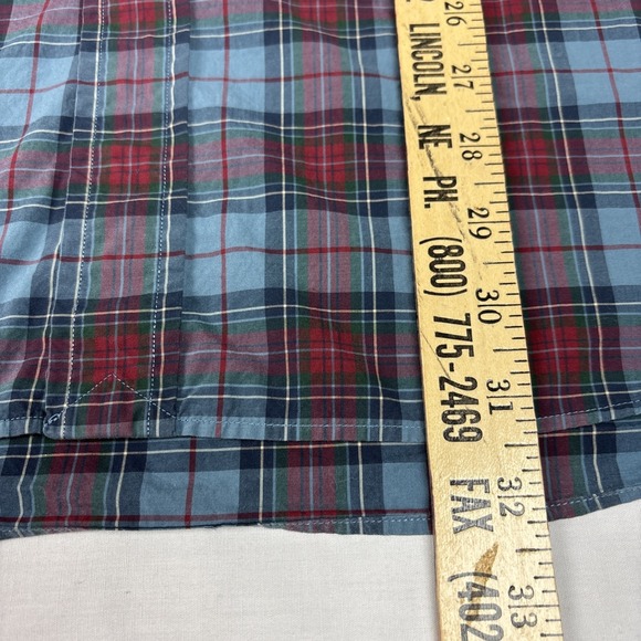Polo Ralph Lauren EUC Plaid Button Down Men's XL Blue Red Classic Fit Stretch - Picture 6 of 11